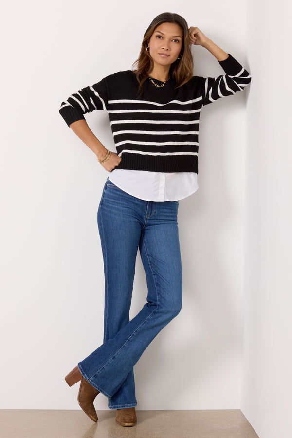 Everve Peyton Two-Fer Black/Whitestripe