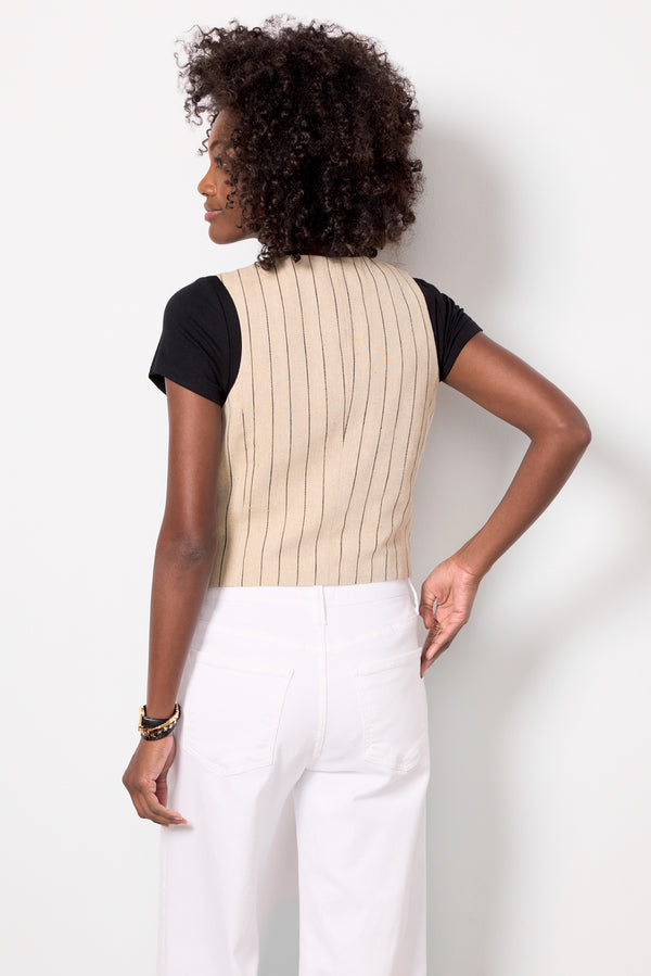 Everve Piper Scoop Neck Vest Tanstripe