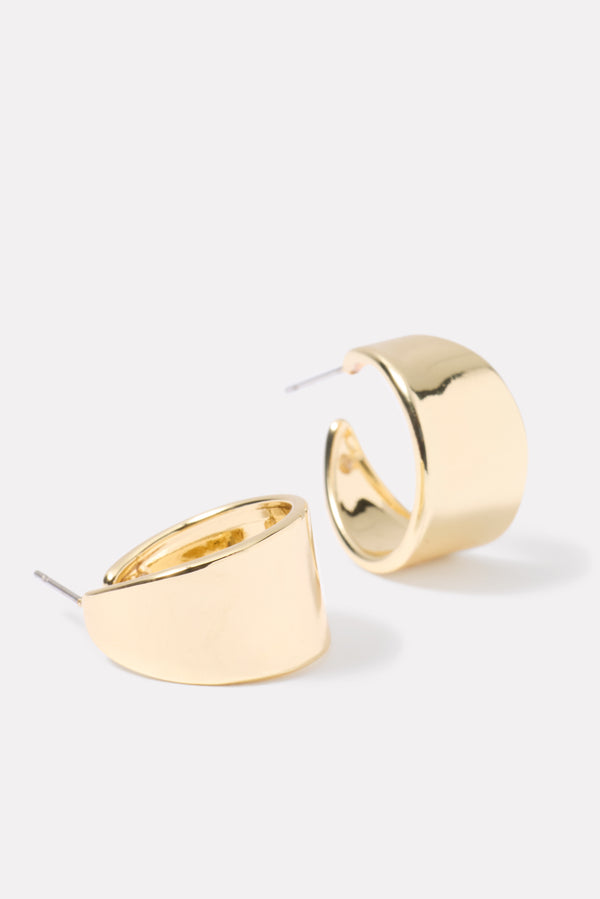 everve Pippa Flat Hoop Earrings Gold