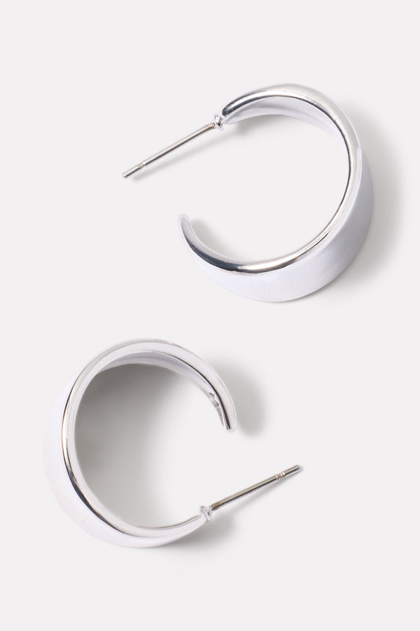 Everve Pippa Flat Hoop Earrings Silver