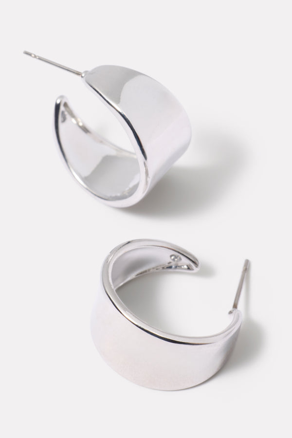 everve Pippa Flat Hoop Earrings Silver