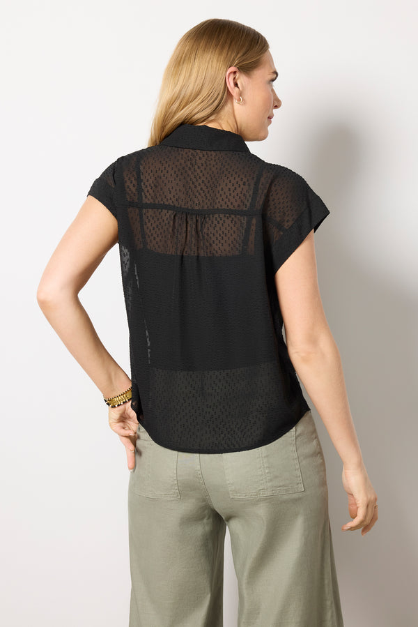 Everve Pippa Sheer Top Black