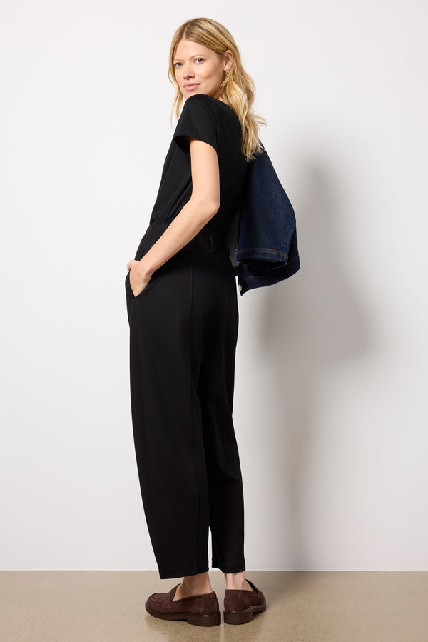 Everve Ponte Barrel Trouser Black