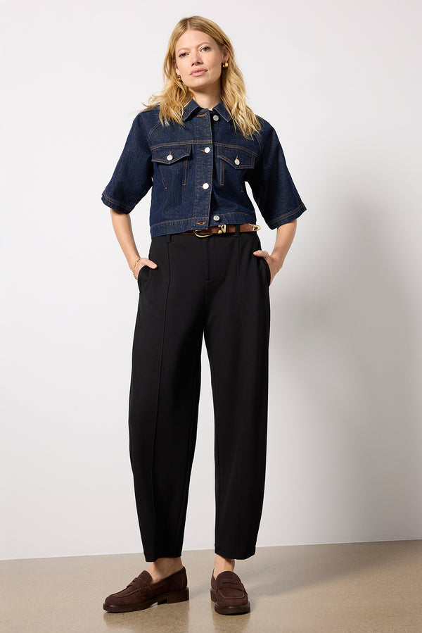everve Ponte Barrel Trouser Black
