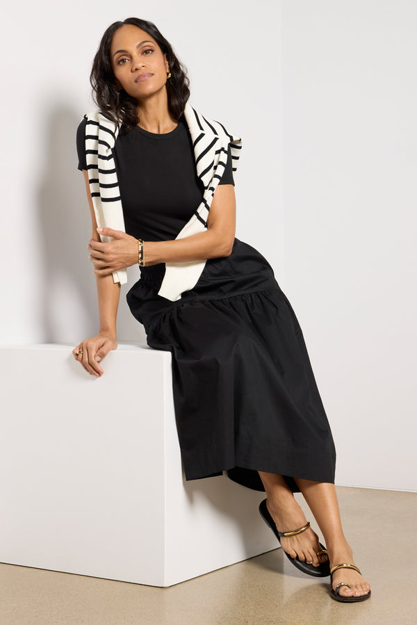 Everve Poplin Prairie Skirt Black