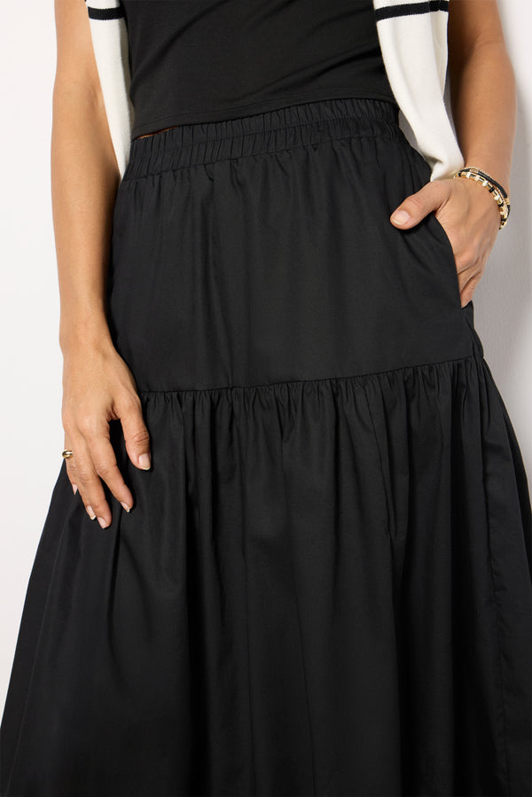 Everve Poplin Prairie Skirt Black