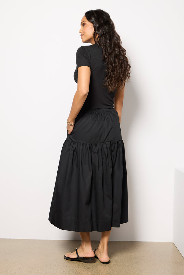 Everve Poplin Prairie Skirt Black