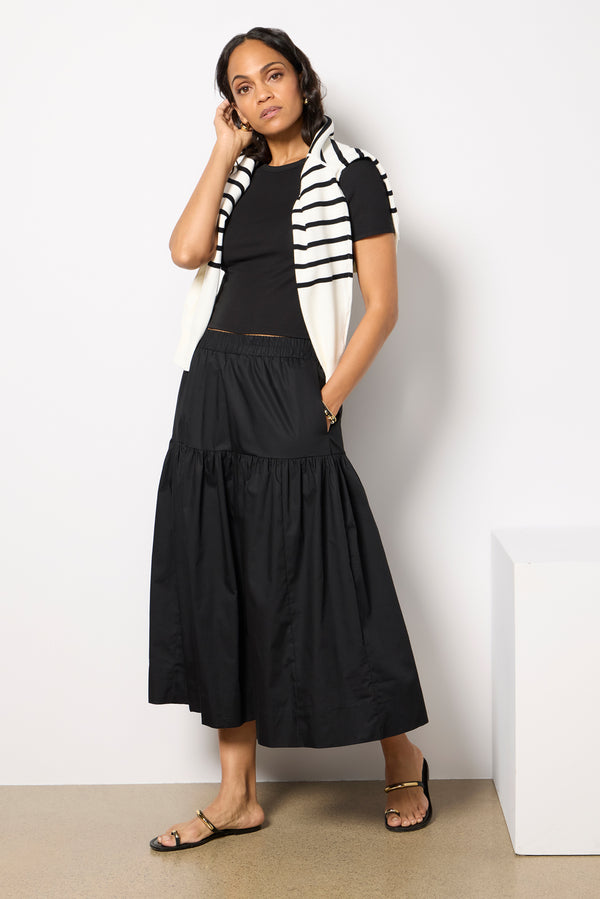 everve Poplin Prairie Skirt Black
