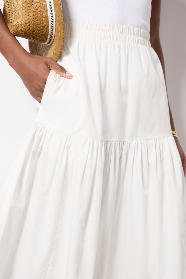 Everve Poplin Prairie Skirt White