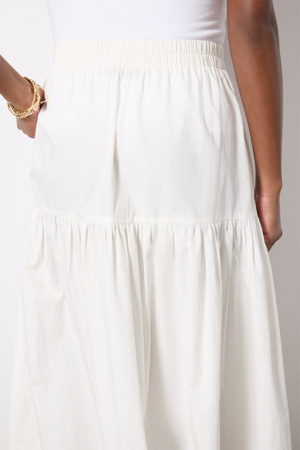Everve Poplin Prairie Skirt White