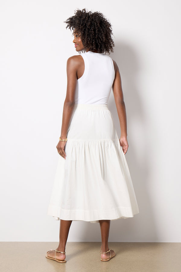 Everve Poplin Prairie Skirt White