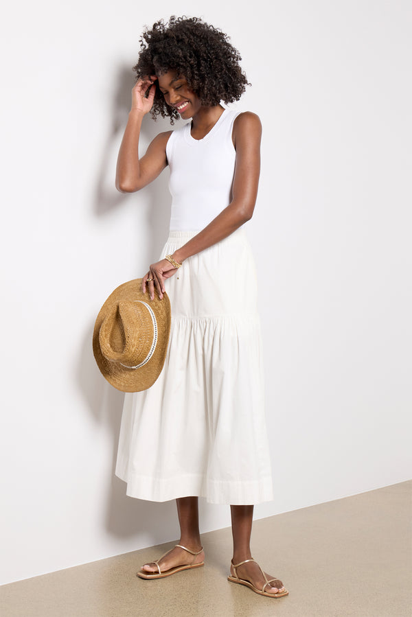 everve Poplin Prairie Skirt White