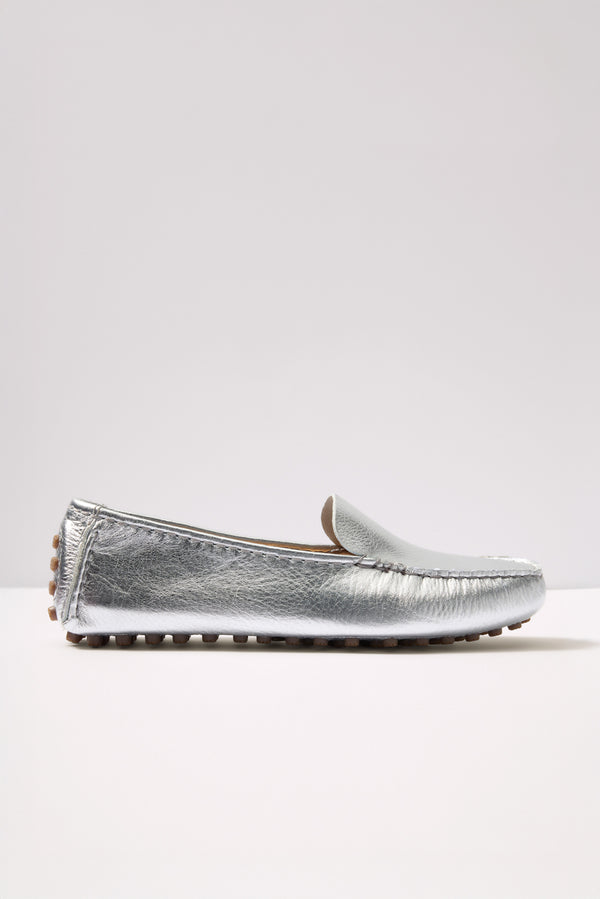 Everve Port Driving Moccasin Silver