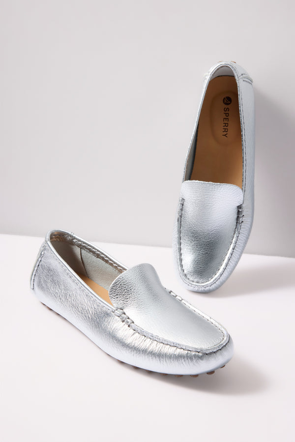 everve Port Driving Moccasin Silver