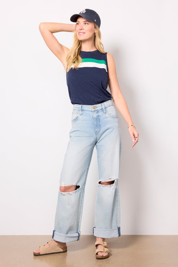 Everve Porter Stripe Tank Navy/Green/White