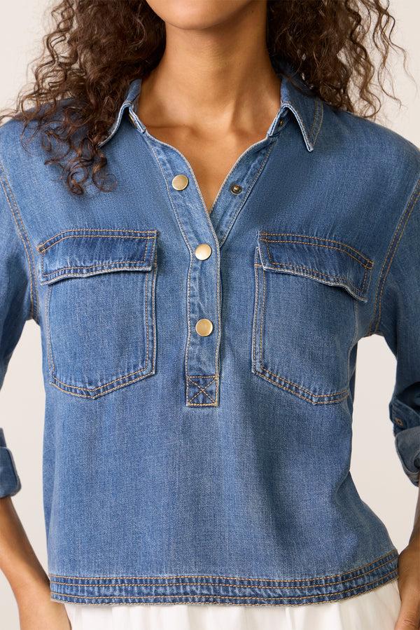 Everve Ports Denim Popover Antiqueblue