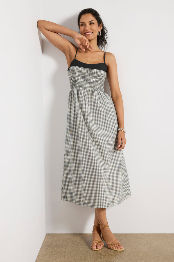 everve Primrose Dress Ivoryjetgingham