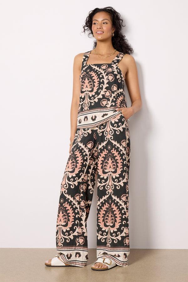 Everve Printed Button Back Tank Onyx Mirage