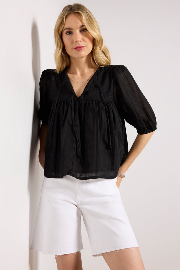 Everve Puff Isla Top Blackdobby