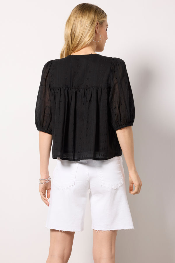Everve Puff Isla Top Blackdobby