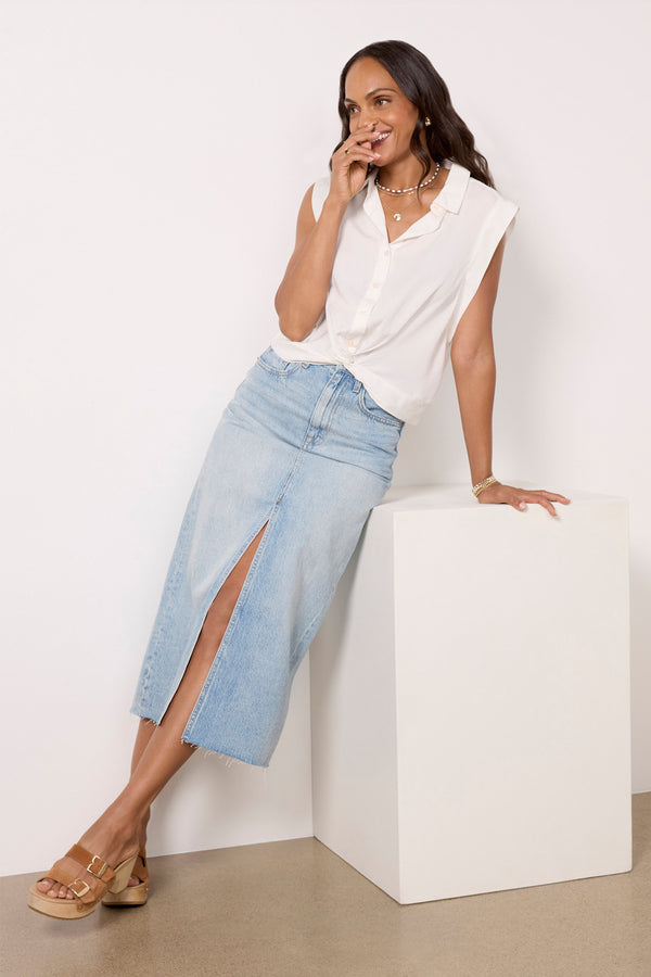 Everve Rachel Tencel Top White