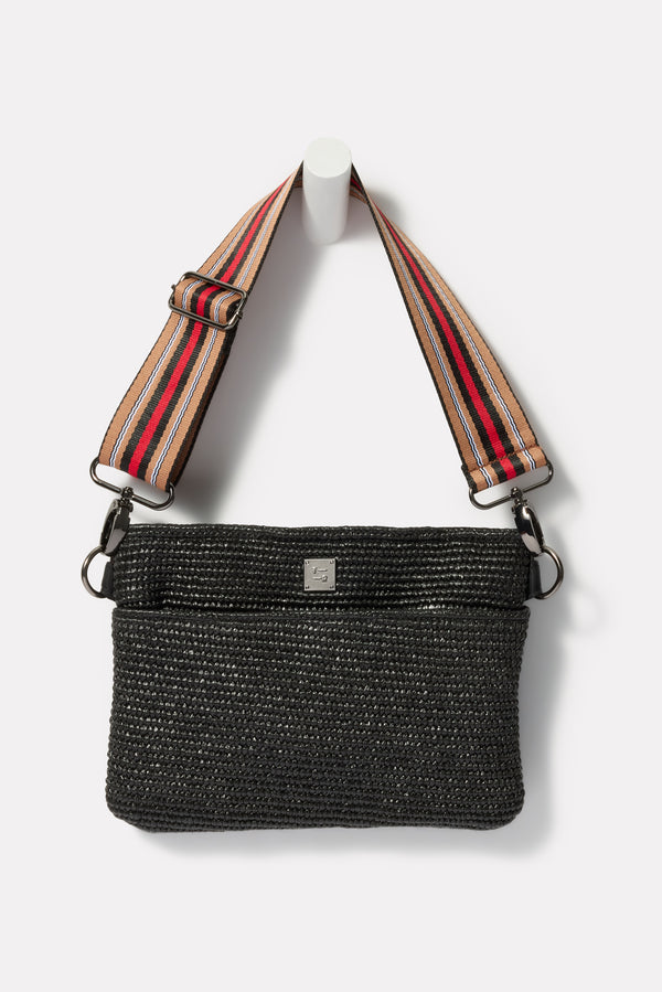 Everve Raffia Bum Bag 2.0 Blackraffia