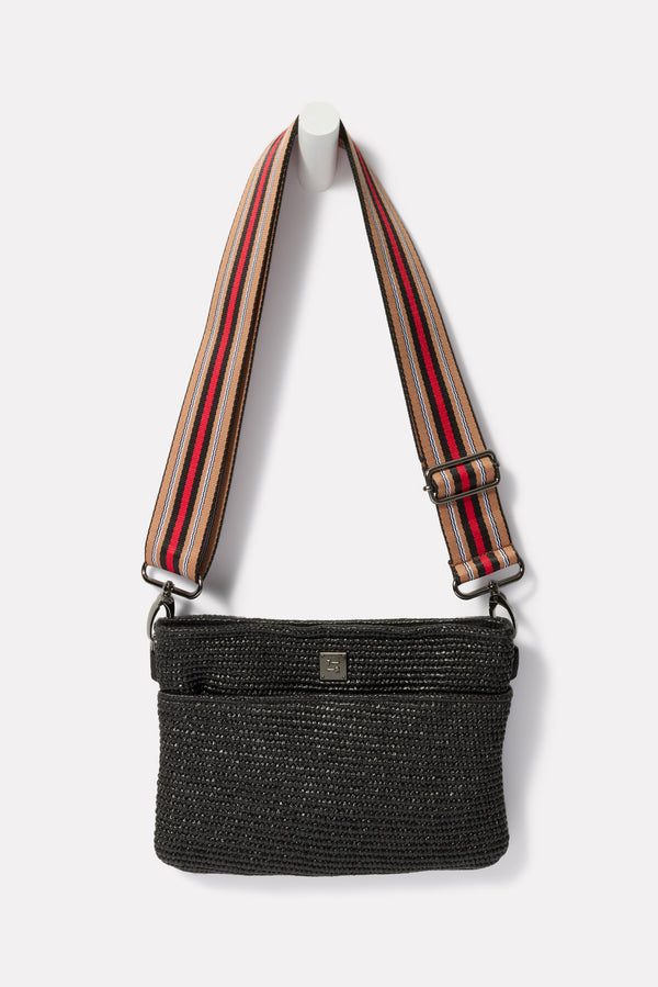 everve Raffia Bum Bag 2.0 Blackraffia