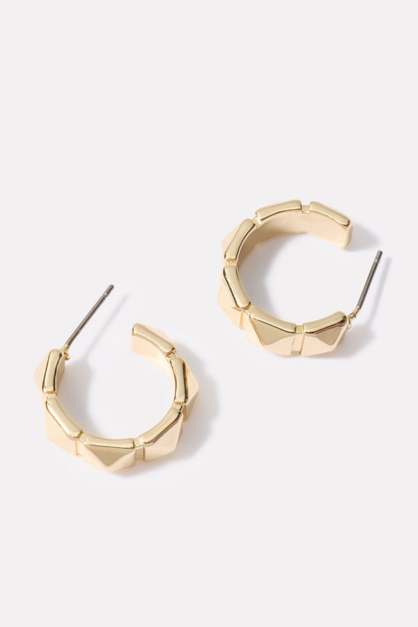 everve Ramsey Geo Hoop Earrings Gold