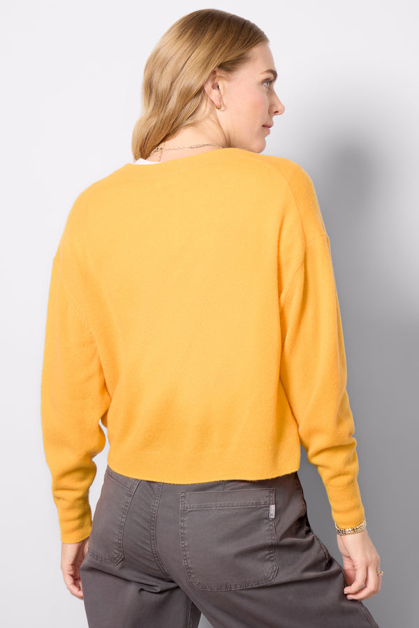 Everve Raxow V-Neck Sweater Nectarine