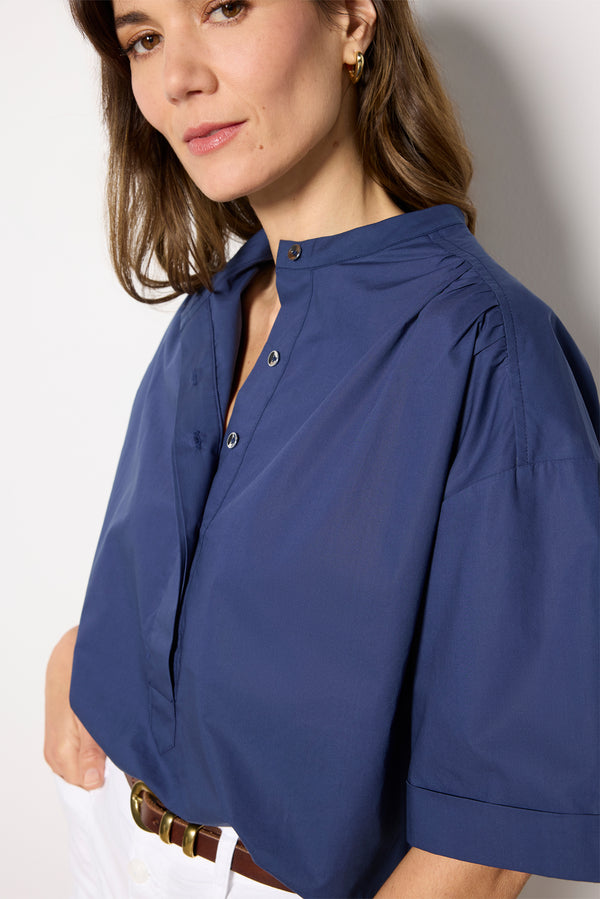 Everve Relaxed Short Sleeve Popover Navyacademy