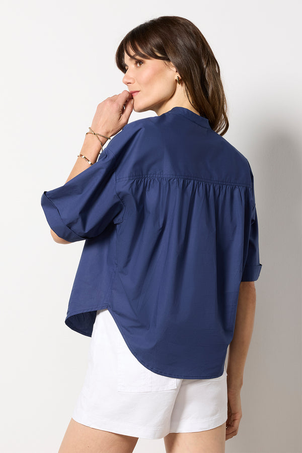Everve Relaxed Short Sleeve Popover Navyacademy