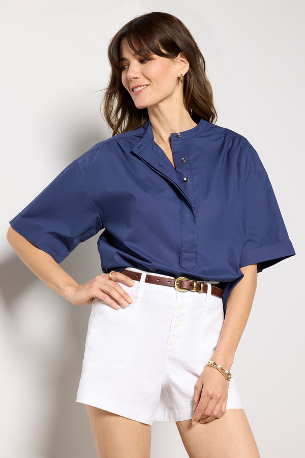 everve Relaxed Short Sleeve Popover Navyacademy