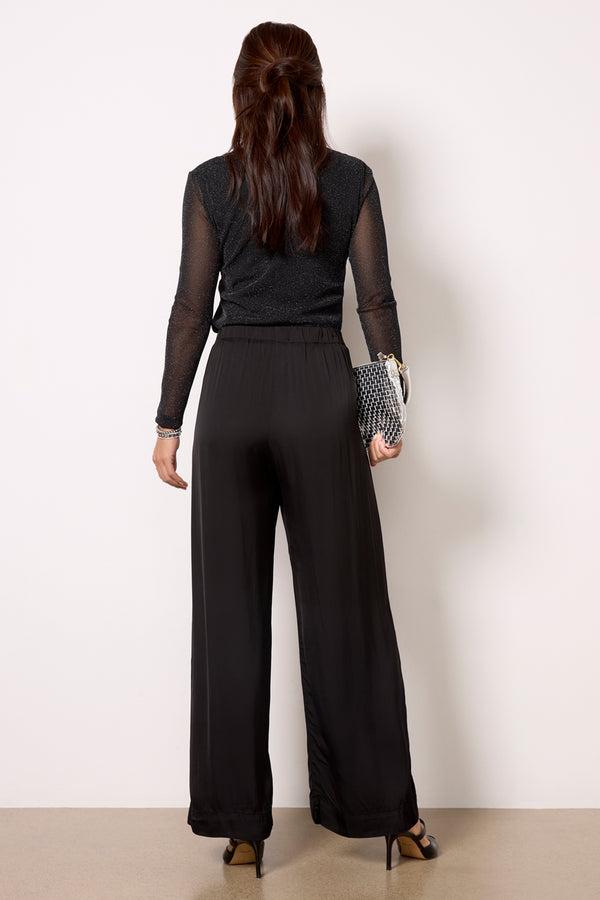 Everve Rhetta Satin Pant Black