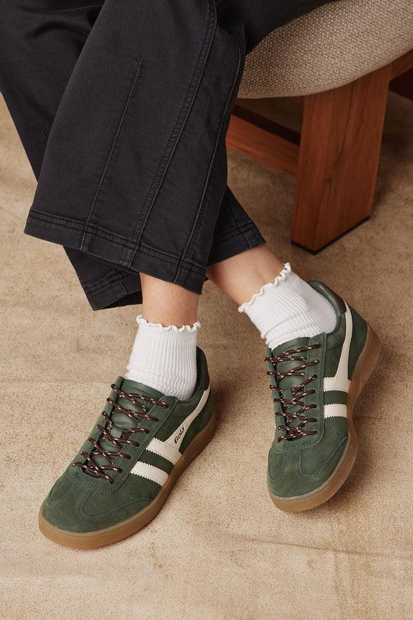 Everve Ribbed Ruffle Quarter Sock White