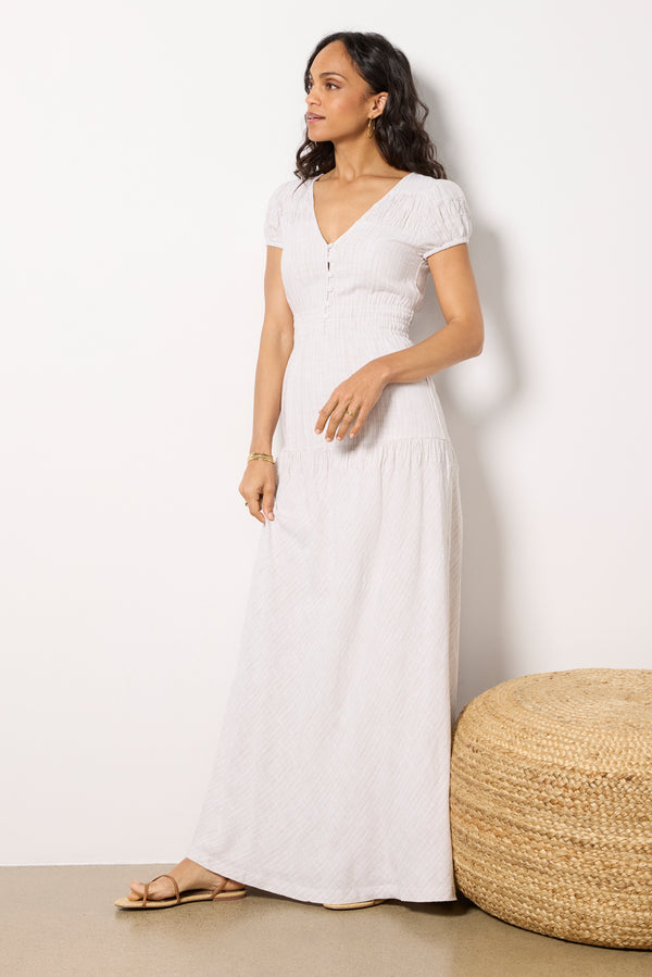 Everve Riley Stripe Dress Fawnstripe