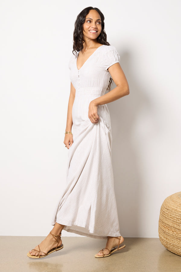 everve Riley Stripe Dress Fawnstripe