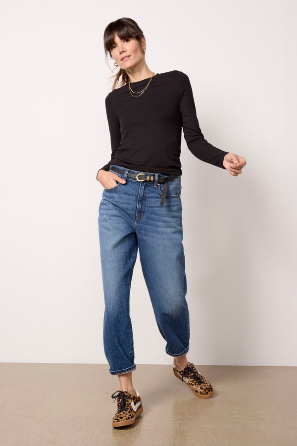 Everve Rilo Rib Long Sleeve Top Black