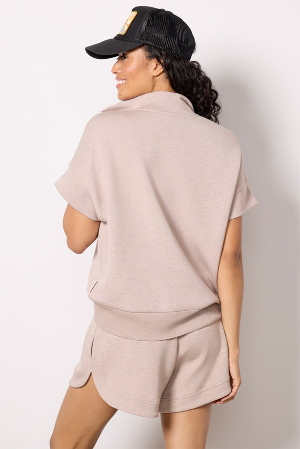 Everve Ritchie Short Sleeve Sweat Taupemarl