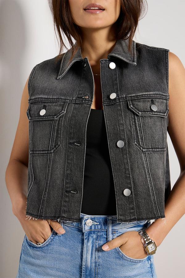 Everve Robbie Denim Vest Ashblack