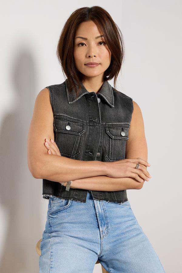 Everve Robbie Denim Vest Ashblack