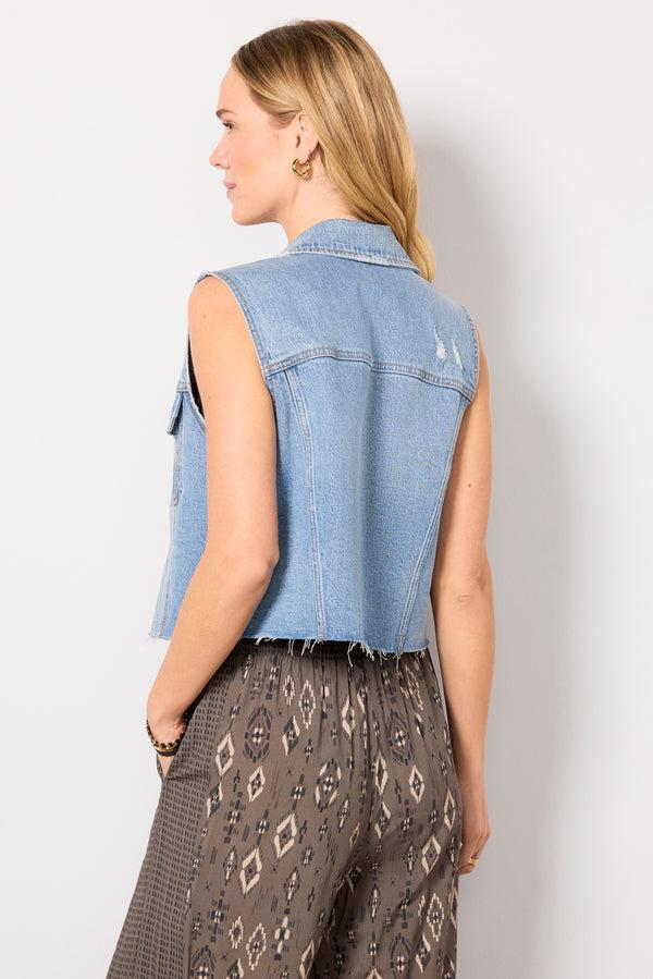 Everve Robbie Denim Vest Lightwash