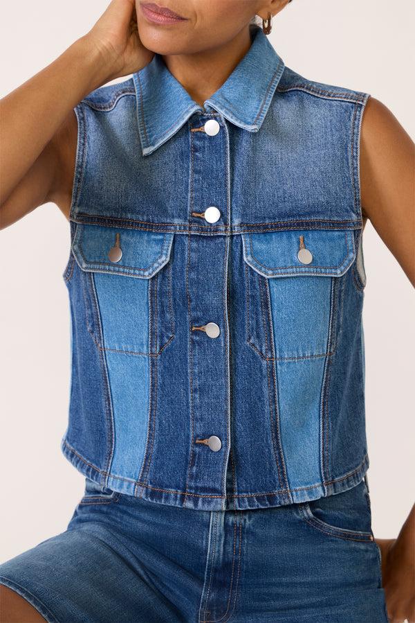Everve Robbie Denim Vest Reworkeddenim