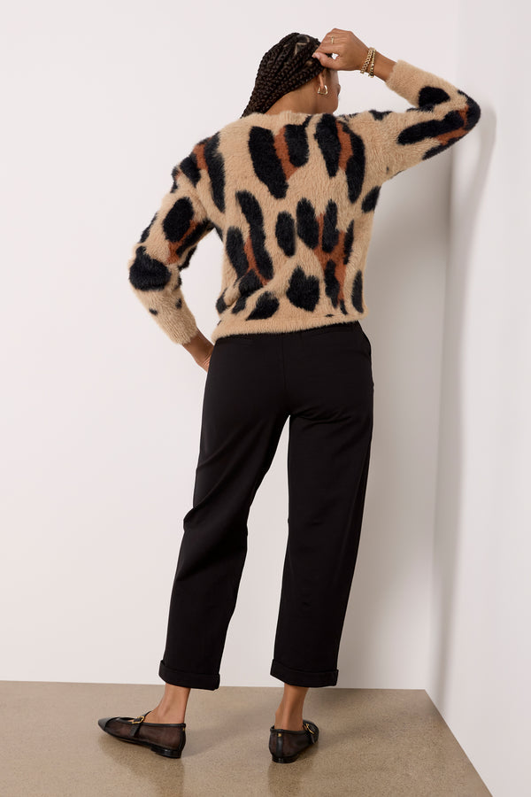 Everve Rolled Straight Leg Trouser Black