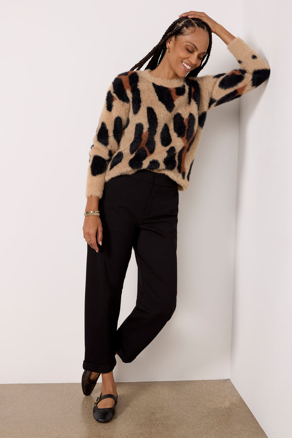 everve Rolled Straight leg Trouser Black