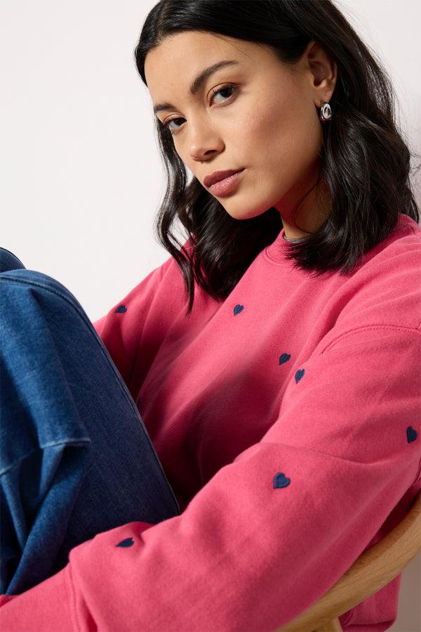 Everve Romana Sweatshirt Pinkmidnighthearts