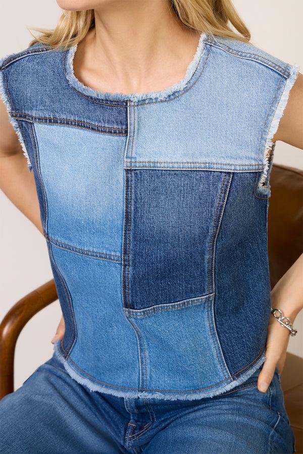 Everve Ronny Denim Top Multiwash