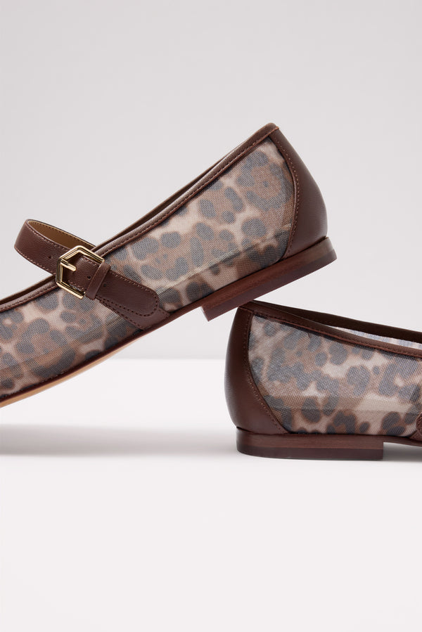 Everve Roslyn Mesh Mary Jane Leopard