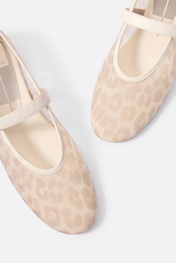 Everve Roslyn Mesh Mary Jane Whiteleopard