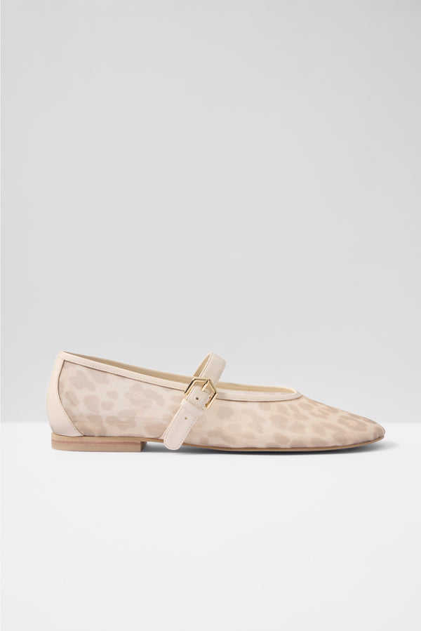 Everve Roslyn Mesh Mary Jane Whiteleopard
