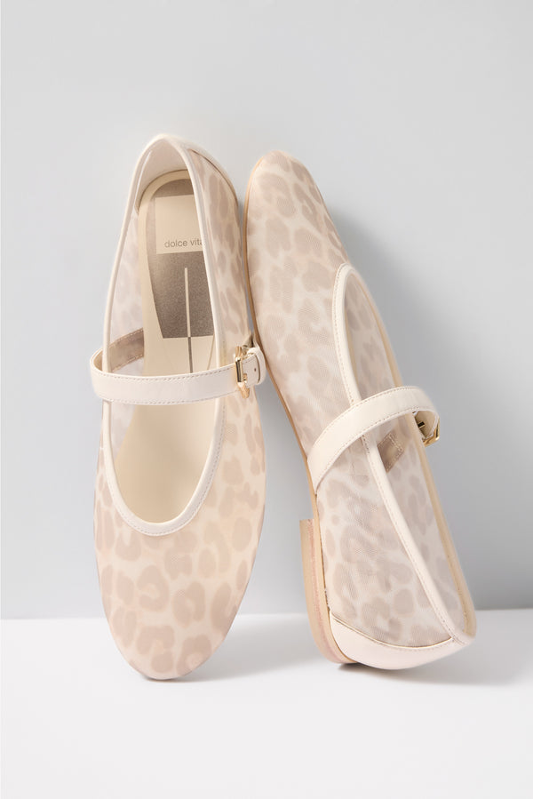 everve Roslyn Mesh Mary Jane Whiteleopard